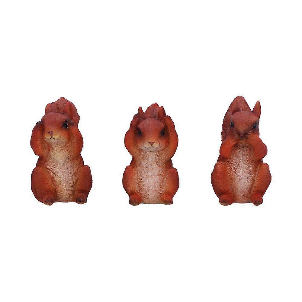 Three Wise Squirrel Figurines 9cm