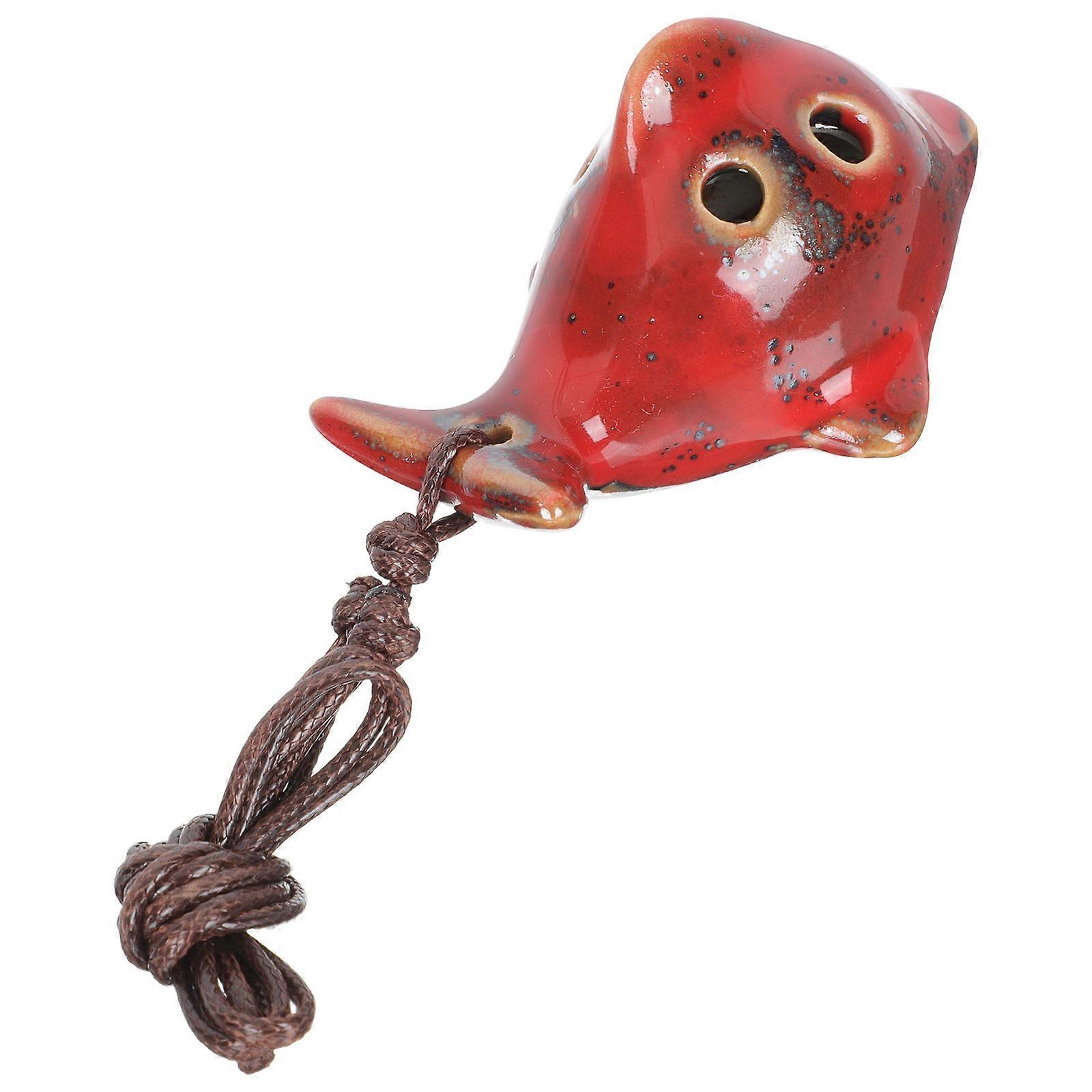 Authentic Ocarina Woodwind Instrument Music Practice Tone 6-hole Design Ceramic 1Set