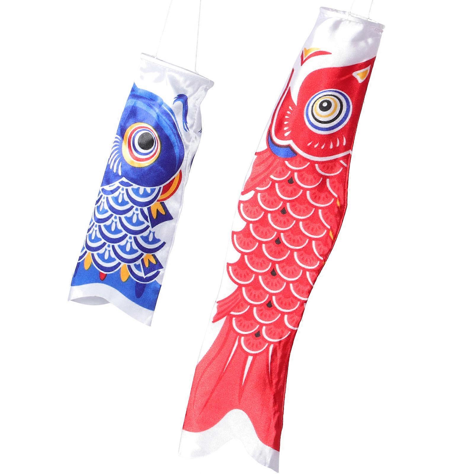 Japanese Fish Windsock Carp Windsock Flag Hanging Decor 2Pcs