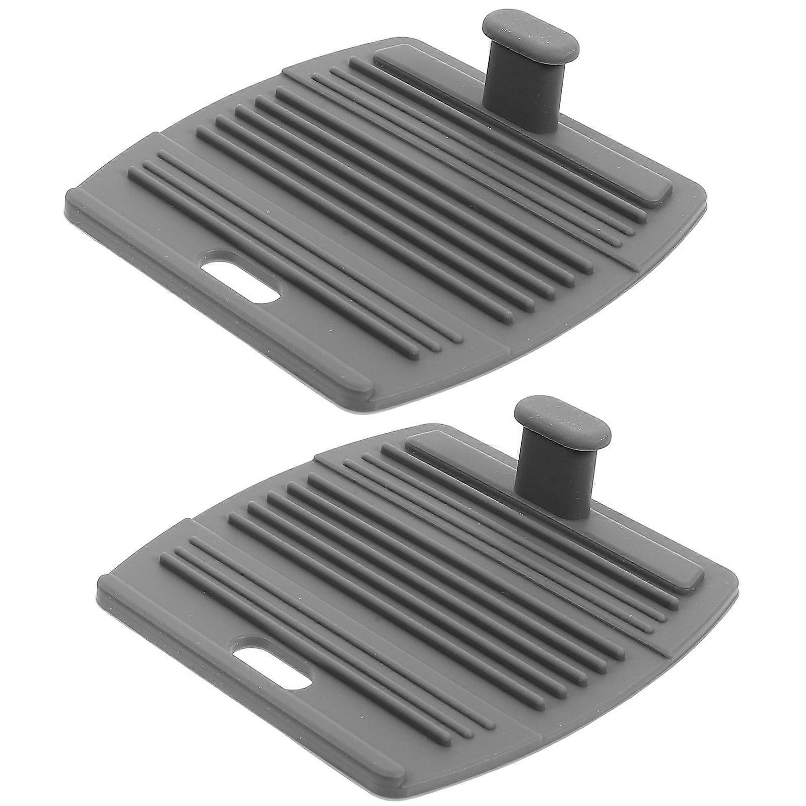 Grythandtag täcker silikon hjälp varmt handtag hållare halkfri lätt att rengöra 8.50X4.00X0.50CM Ljusgrå 2st