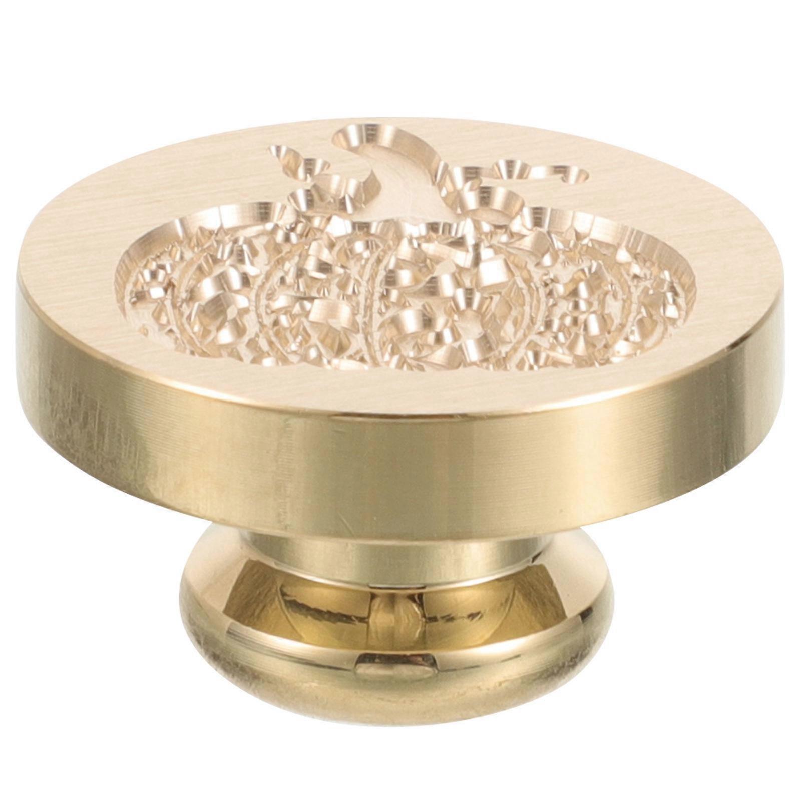 ハロウィーンカボチャワックススタンプシーリング招待状デコレーション2.5x2.5cmゴールデン1パック