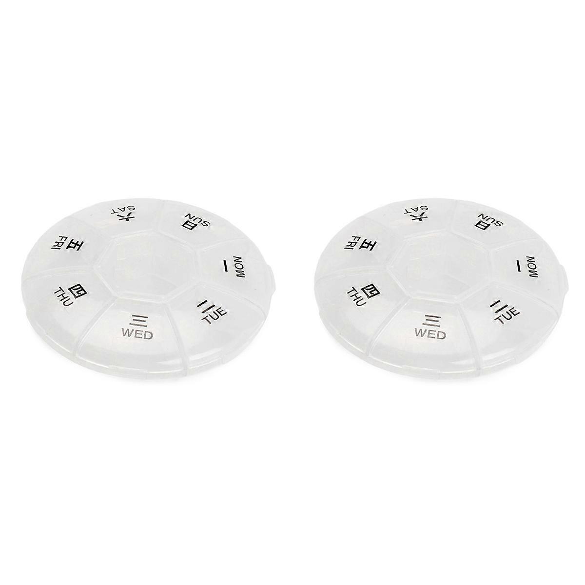 Round Portable Pill Box Medicine Planner Small Case