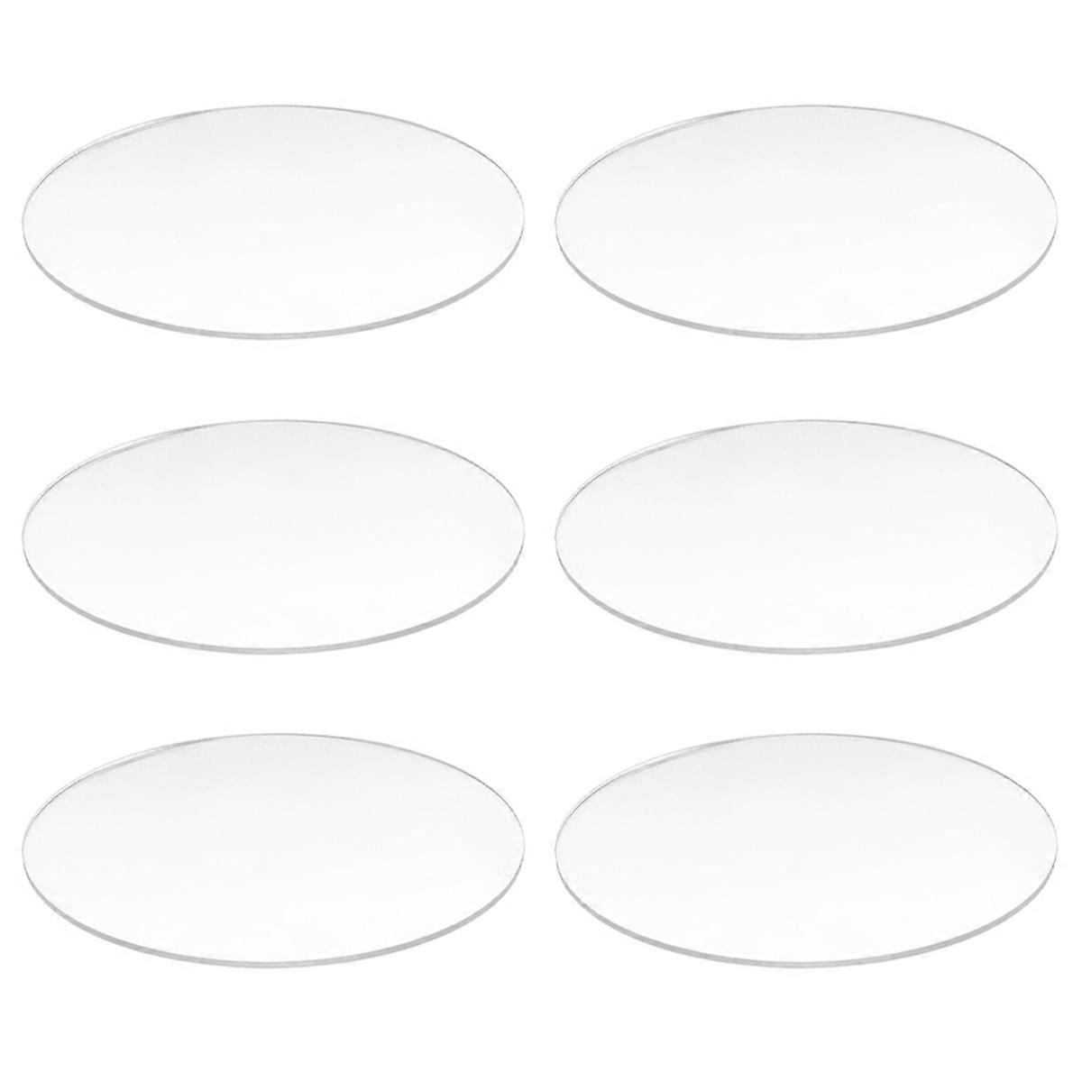 6X Transparent 3mm Thick Mirror Acrylic Round Disc Diameter:85mm