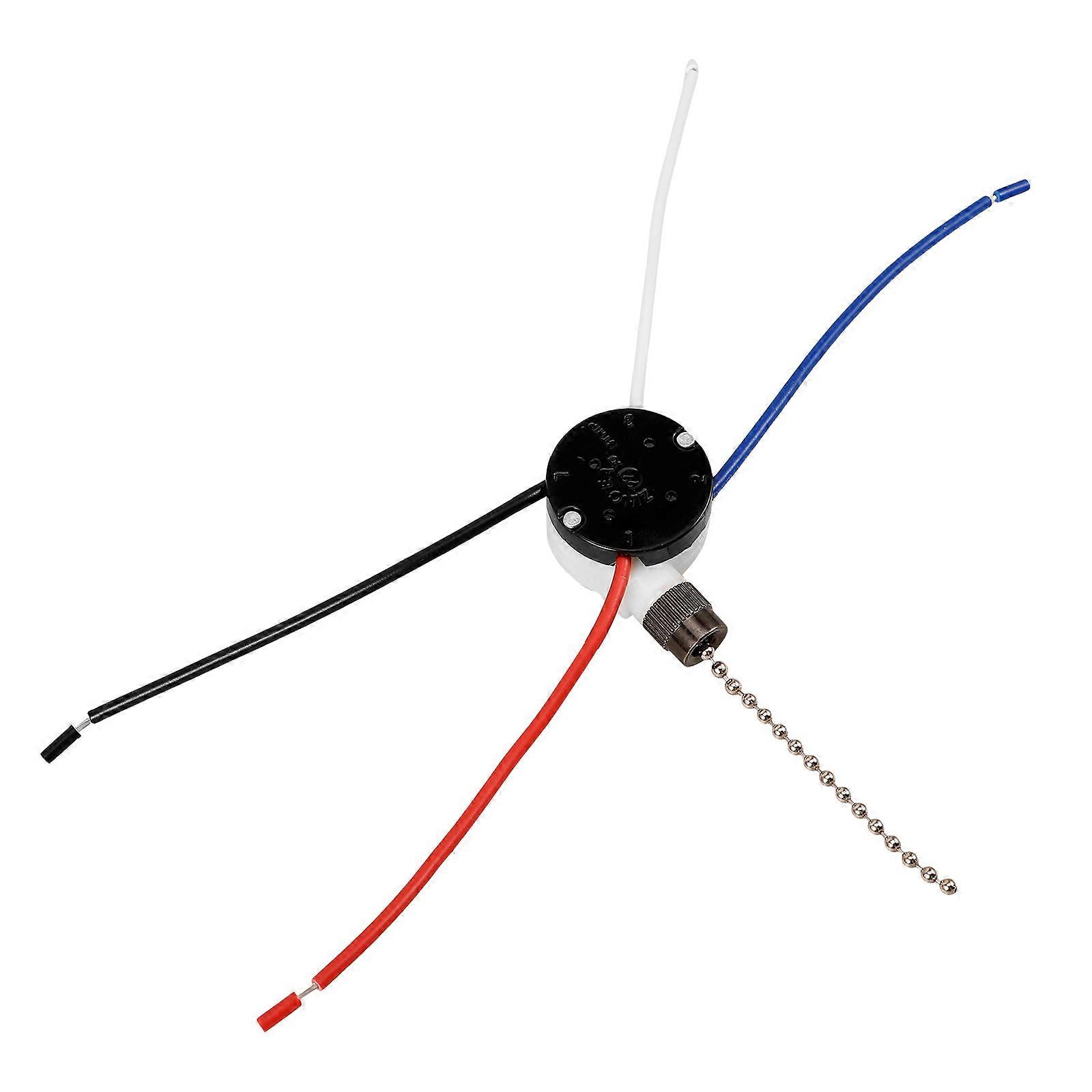 Ceiling Fan Pull Chain Switch -208S For Ceiling Fan Use Black Nickel 23.00X3.00X2.00CM 3-Speed Control 1Pcs