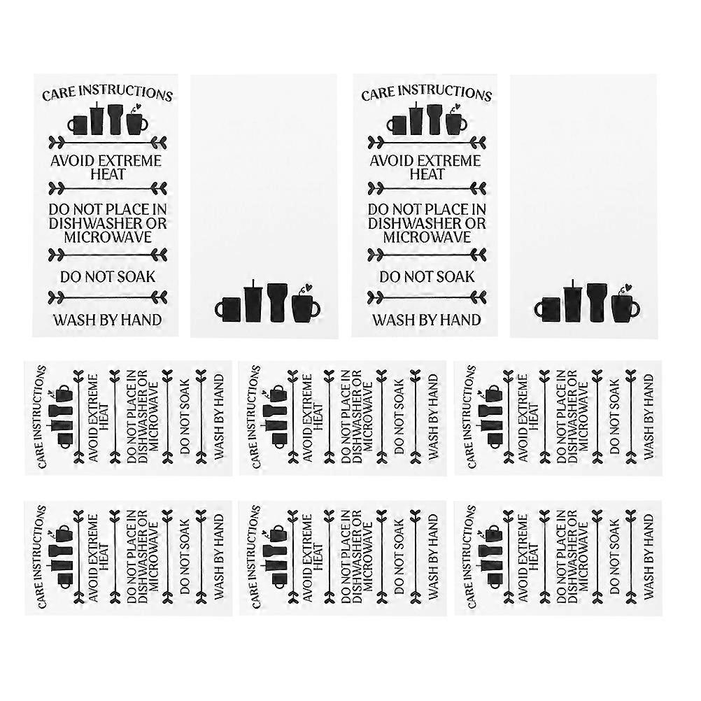 Cup Care Instruction Cards Tumbler Inserts Business Use 9.00X5.00X0.10CM Coated Paper Maintenance Guidance 40Pcs