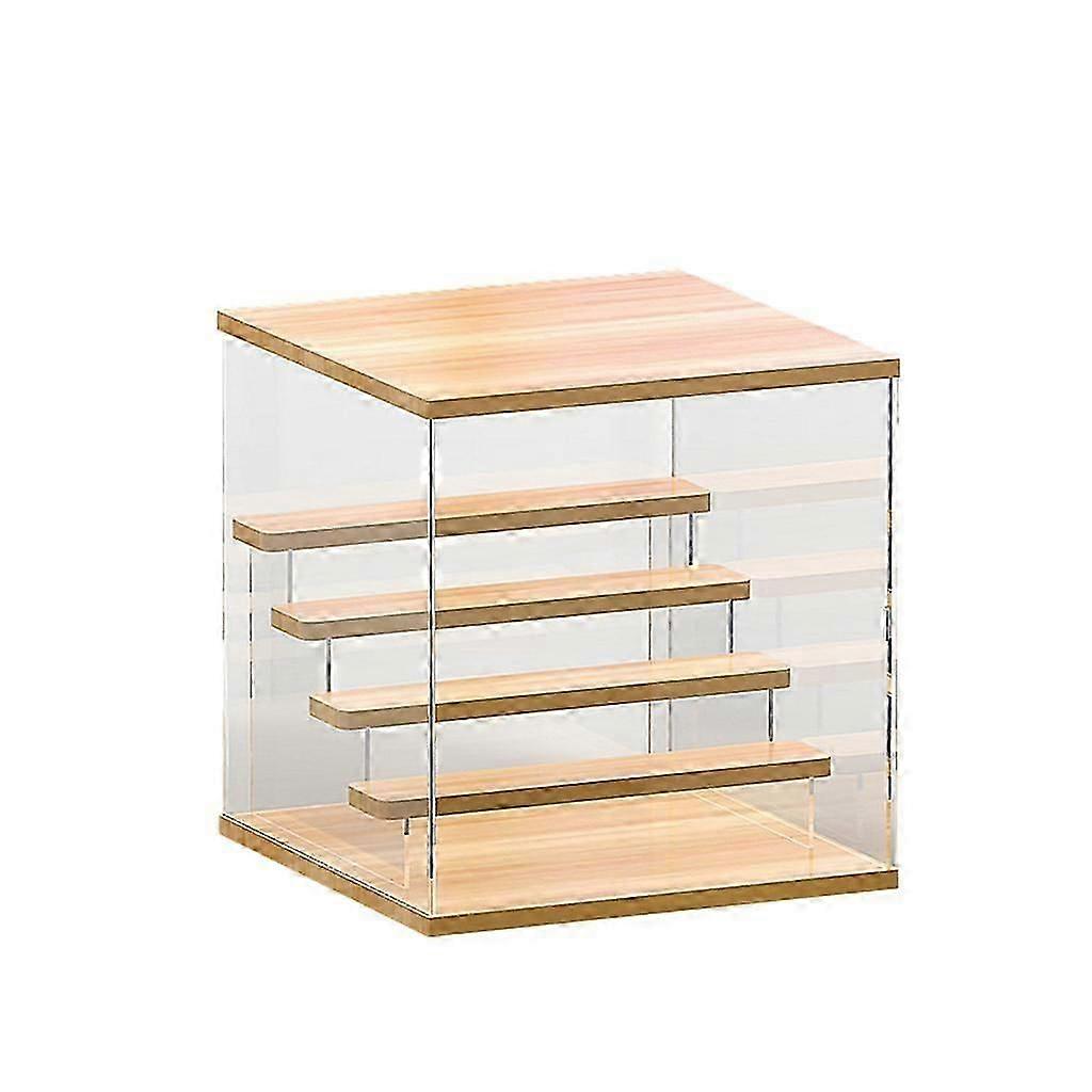 Clear Large Acrylic Display Case Glasses Riser Stand Protection 5 Ladder