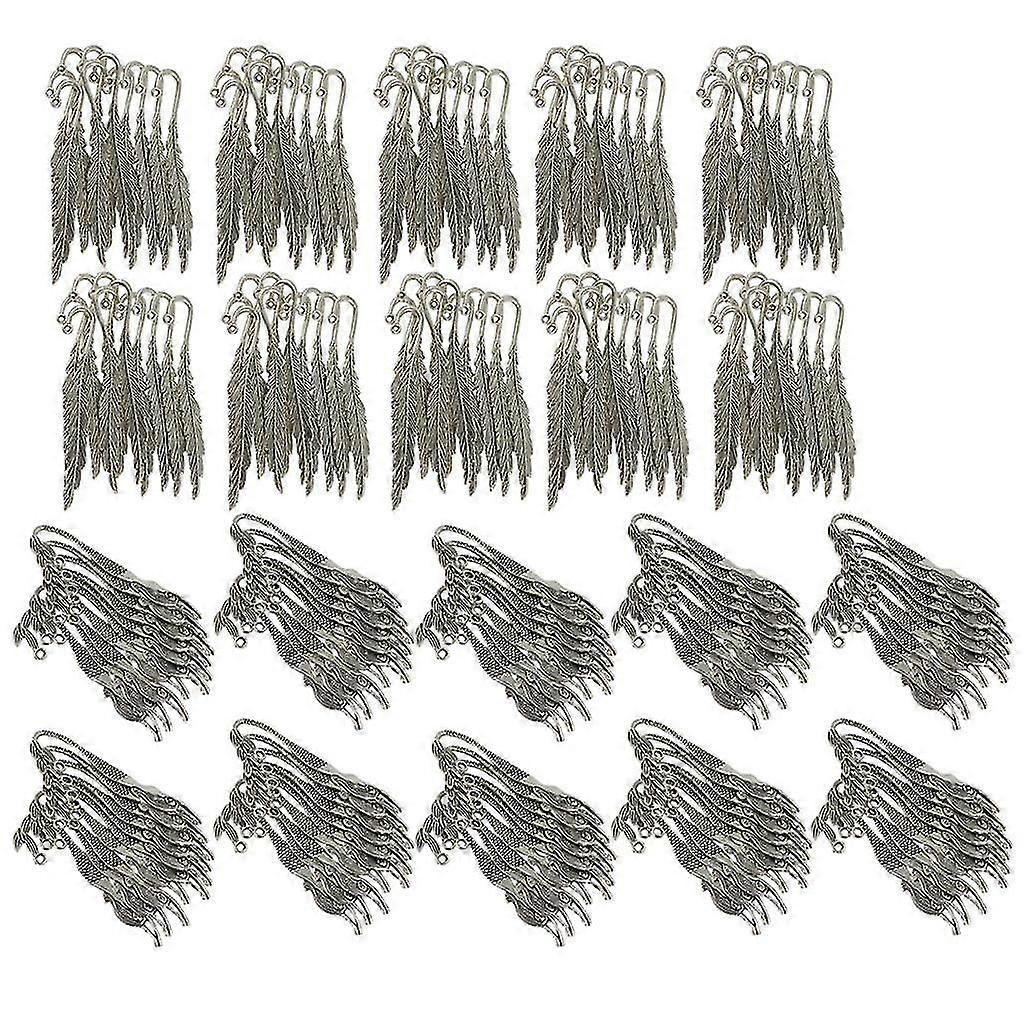 200pcs Tibetan Silver Beading Bookmarks With Loop For DIY Making