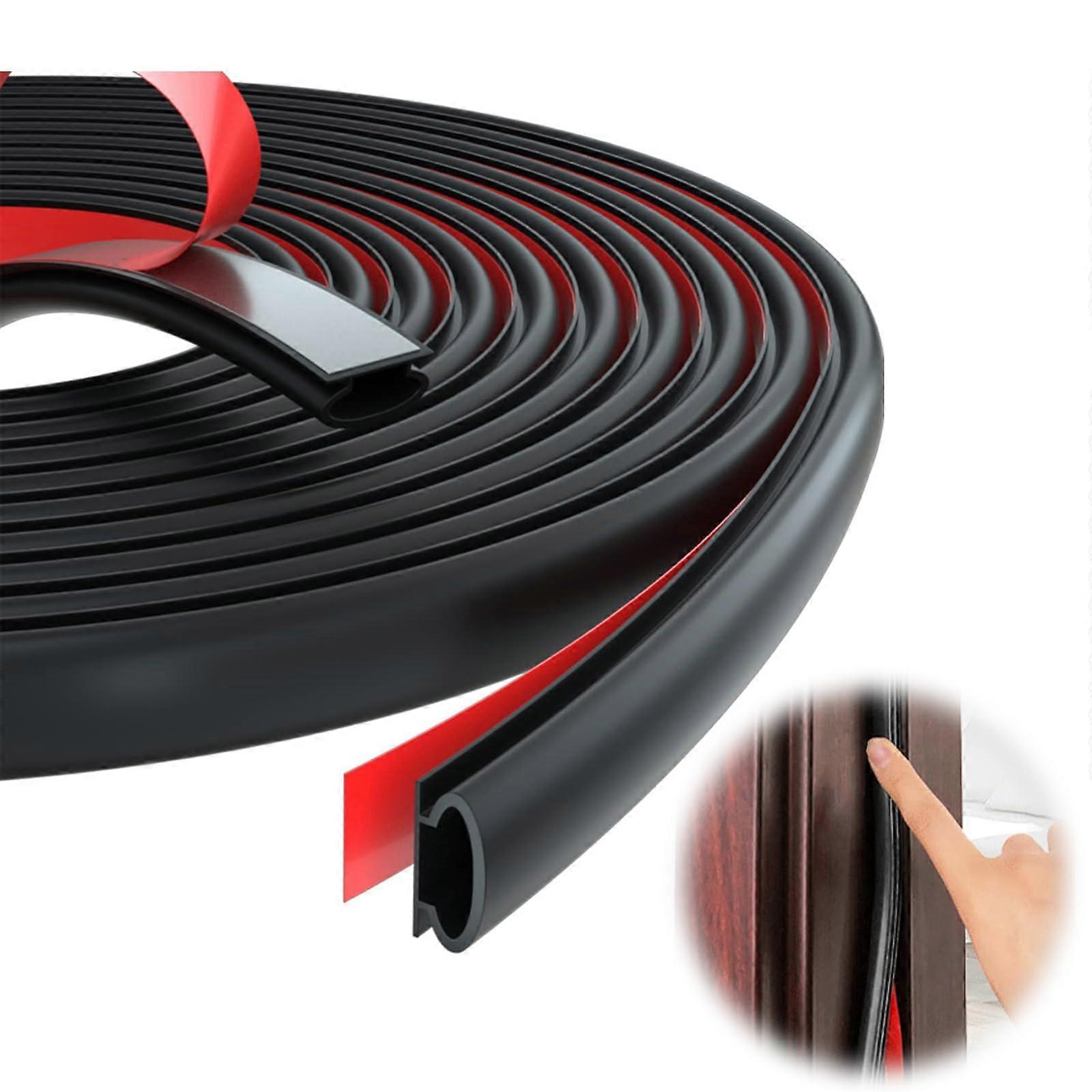 Sealing Tape 6 M Self-Adhesive Rubber Door Seal For Front/Bottom, Weatherproof Anti-Collision Seal For Doors And Windows