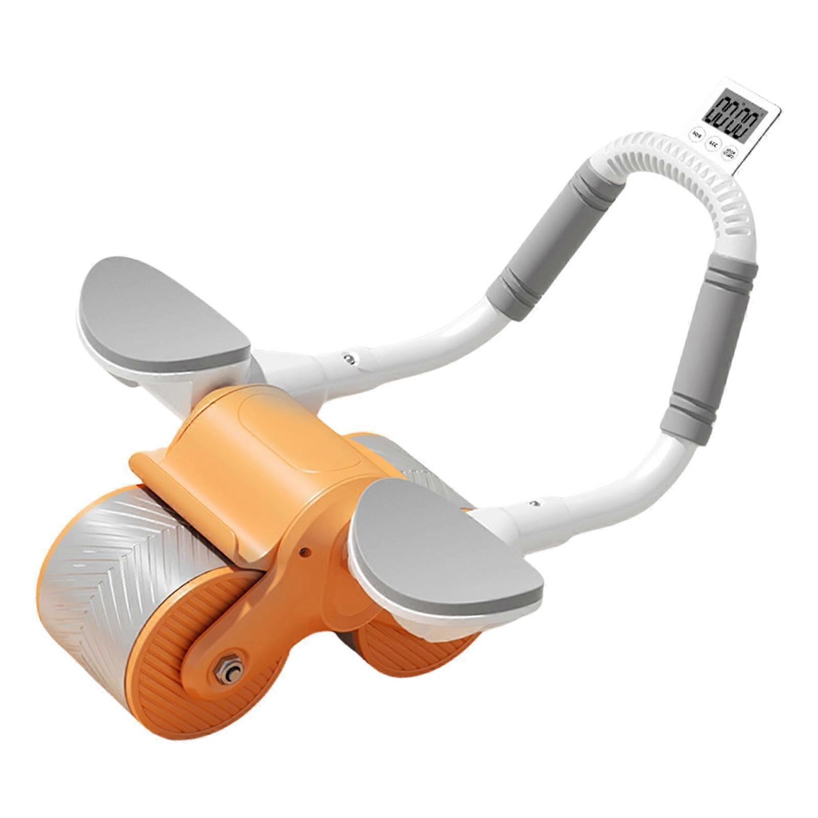 Ellenbogenstütze Rebound Abdominal Wheel - Portable Core Trainer with Timer, 43x39x25.5 cm, Orange, Ideal for Fitness and Abdominal Workouts