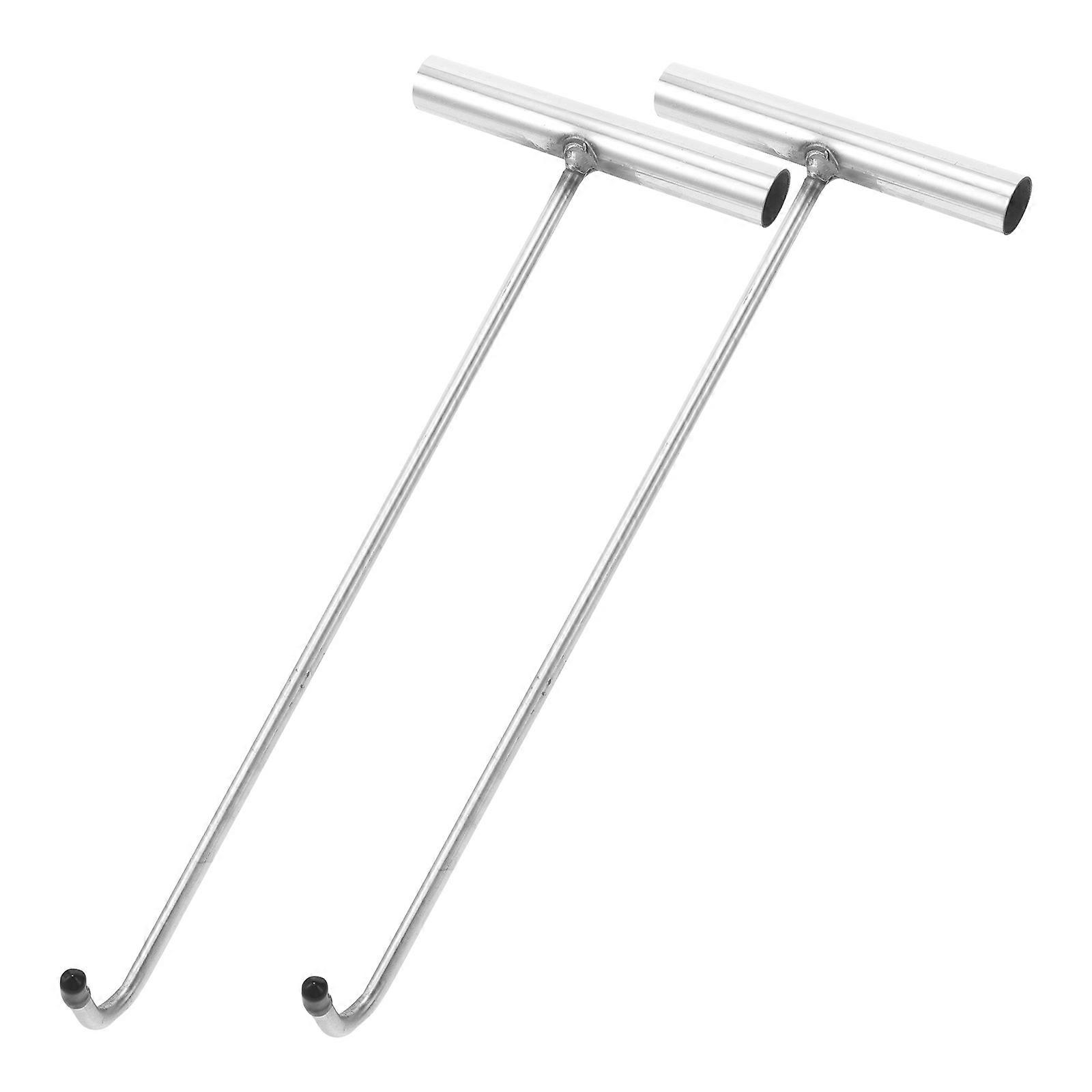 Stainless Steel Manhole Cover Lifting Hooks Heavy Duty Pull Hooks for Easy Lifting of Covers, Doors, and Goods 2pcs Set