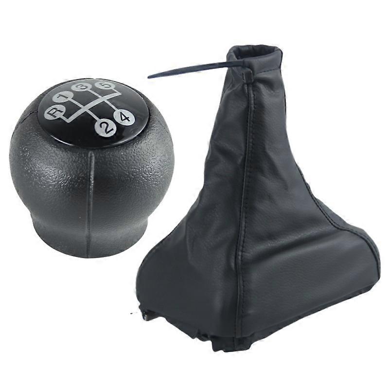 オペルアストラF 1991 1992 1993 1994 1995 1996 1997に適した5速クロームブラックギアシフトノブハンドブレーキグリップゲイターブーツカバーケース