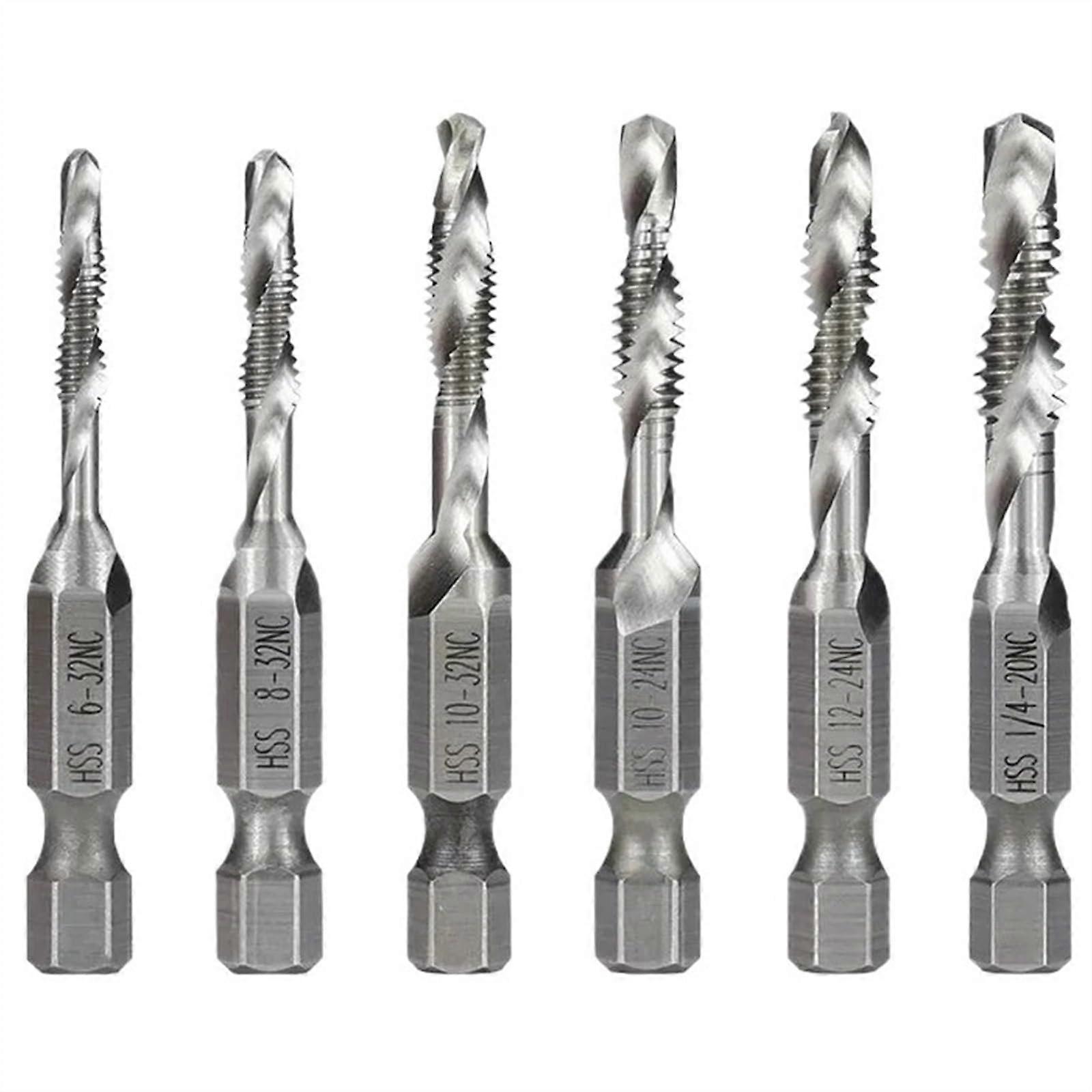 Tap Wrench Tool HSS 1/4 Hex Shank for 6-32 8-32 10-24 10-32 12-24 1/4-20 Screw Spiral Point Tap Machine