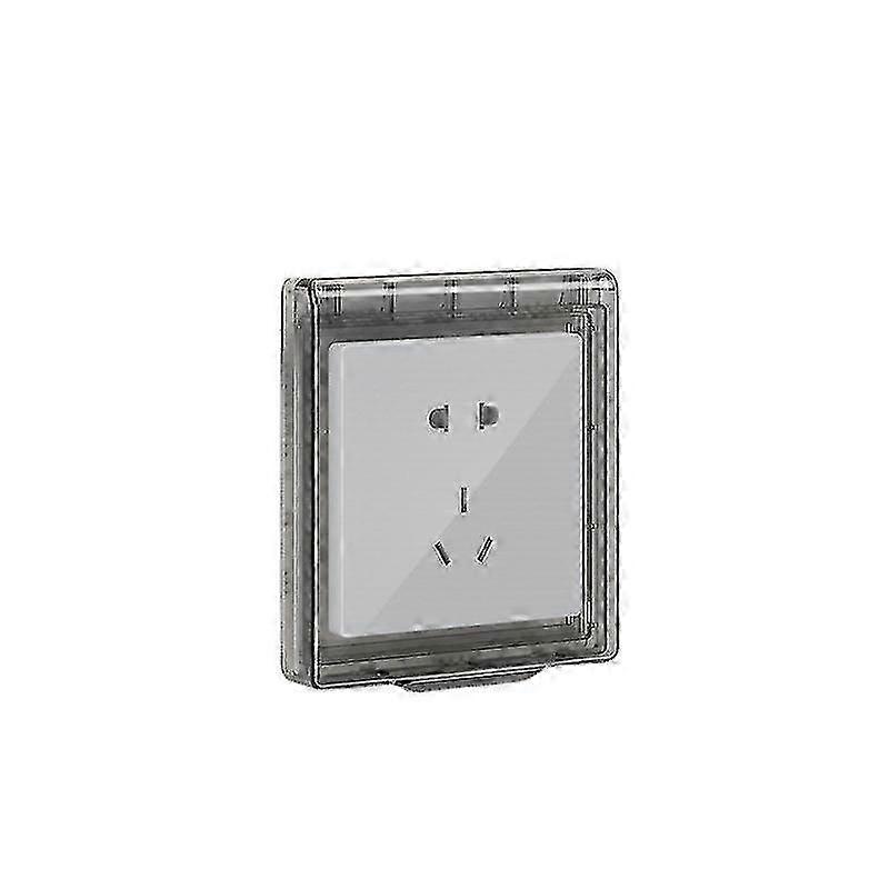 Waterproof Splash Box Wall Paste Electrical Outlet Cover for Bathroom (2pcs, Grey)