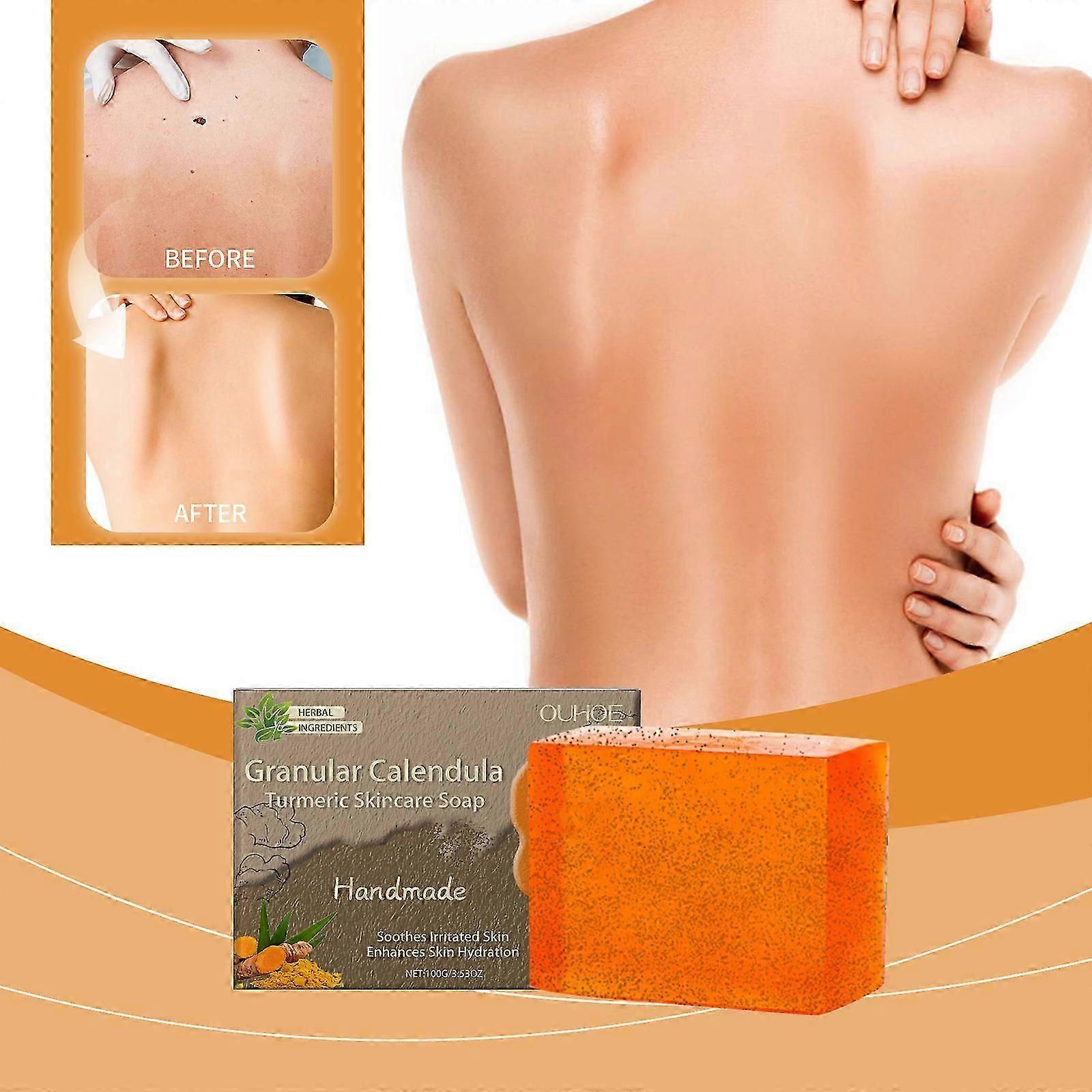 Turmeric Soap Bar, Turmeric Brightening Soap, Calendula Turmeric Soap for Face and Body, Deep Cleansing & Smoothing Skin