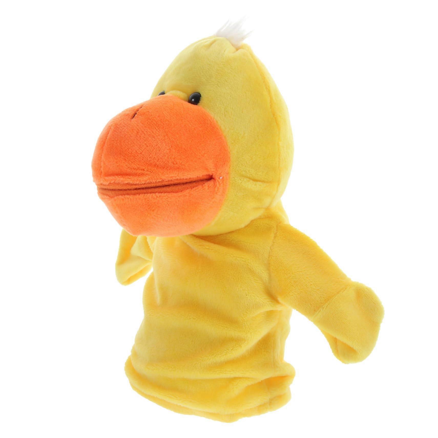 Duck-Shaped Hand Puppet Plush Toy for Storytelling, Soothing Pacifier Aid, Interactive Playtime, and Parties