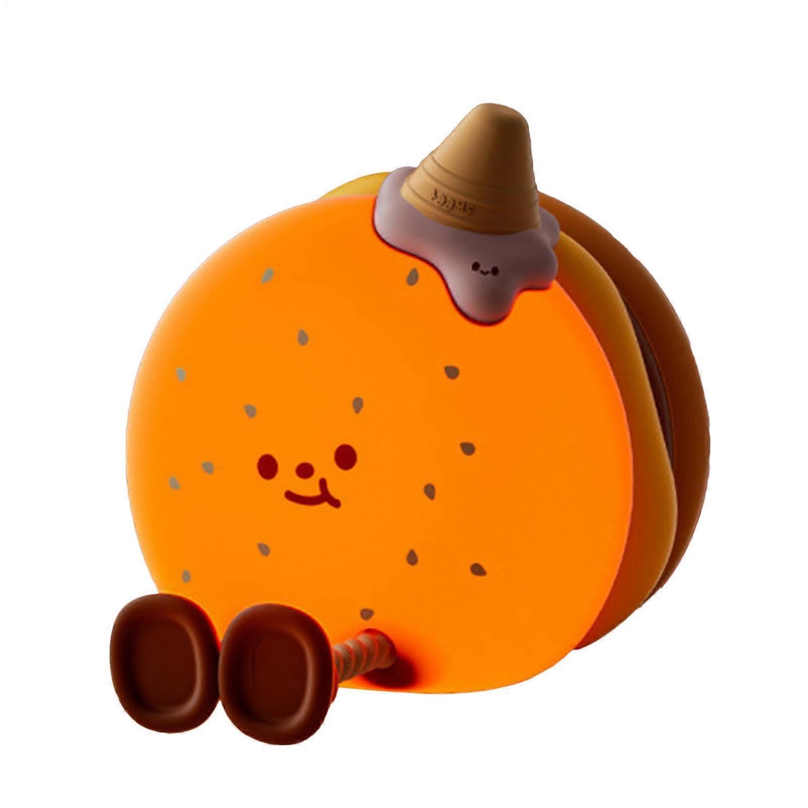 Hamburger Desk Lamp for Kids, 3 Brightness Levels, Mobile Phone Holder Design, Nightstand Light, Fun Table Lamp