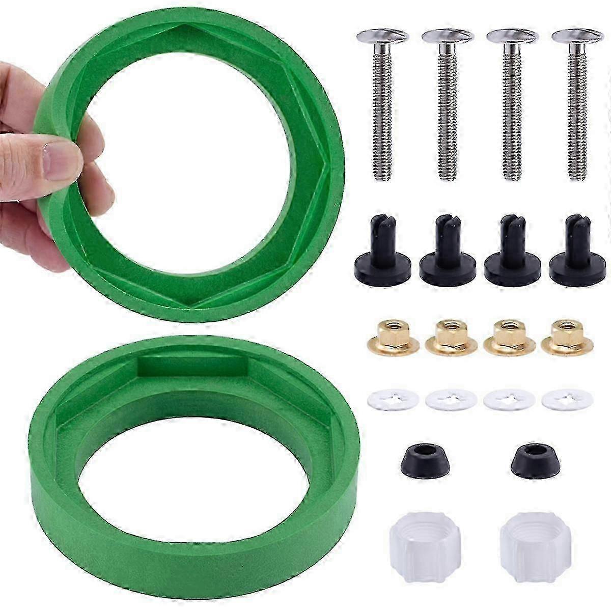 Toilettenersatz-Kit im Tank, 3-Zoll-WC-Tankdichtung im 2er-Pack, Schrauben und wesentliche Teile