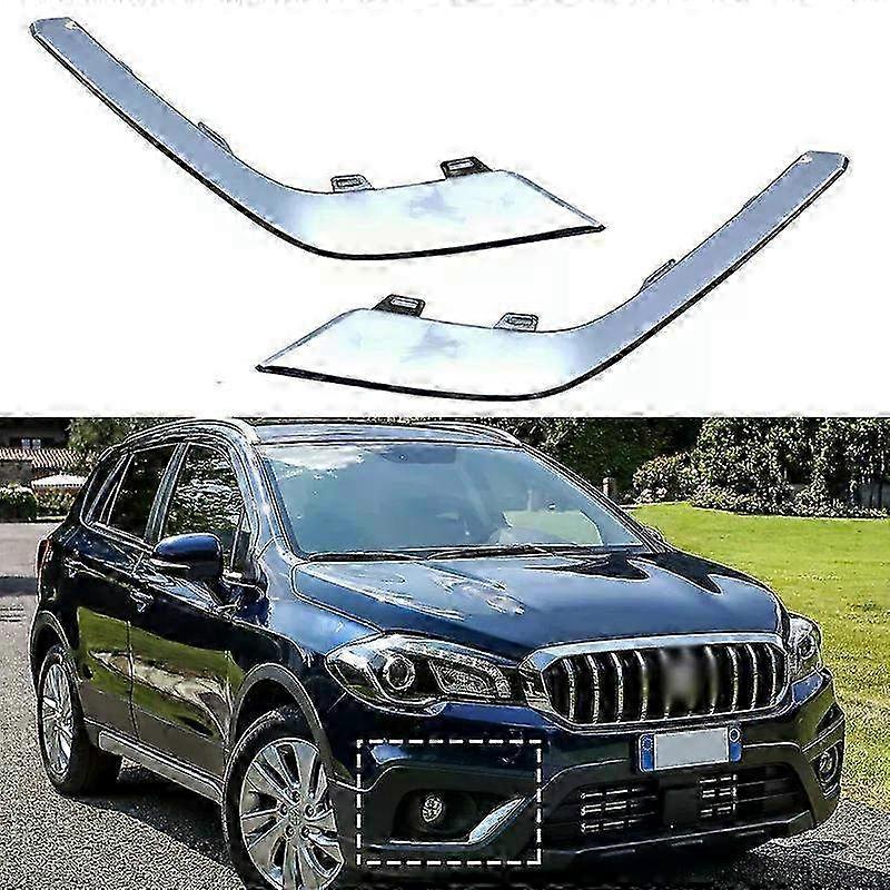 Front Fog Light Lamp Chrome Trim Cover Garnish for Suzuki SX4 S-Cross SX4 Crossover 2016-2021 Models 7175174R10-0PG 7176174R10-0PG