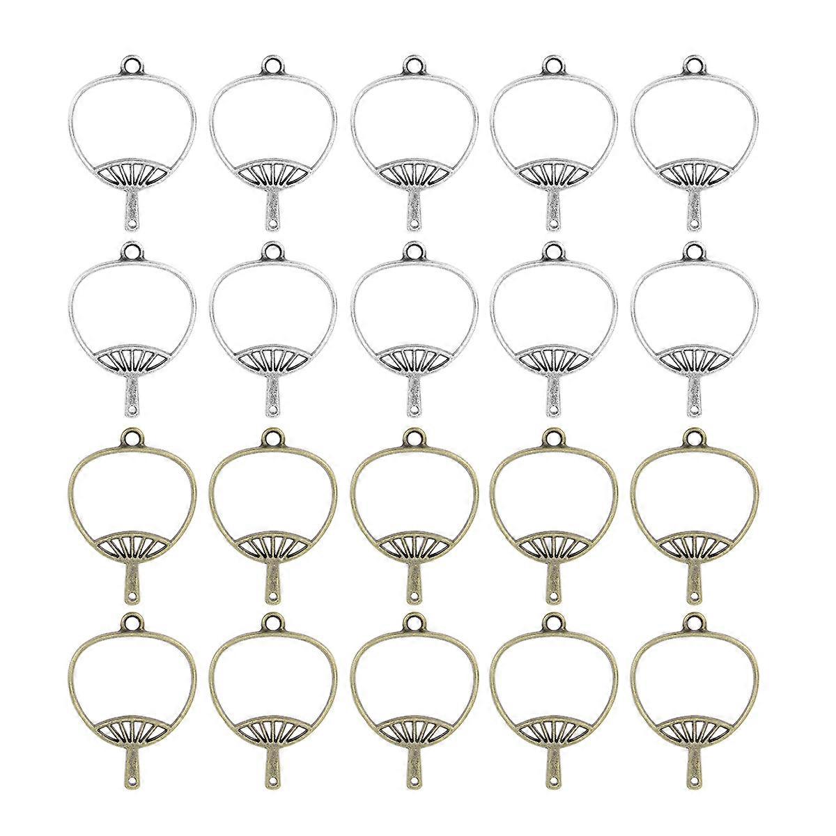20PCS Alloy Cattail Leaf Fan Pendant Frames for DIY Jewelry Making – Necklaces, Bracelets & Earrings Craft Projects – Retro Style Accessory Kit