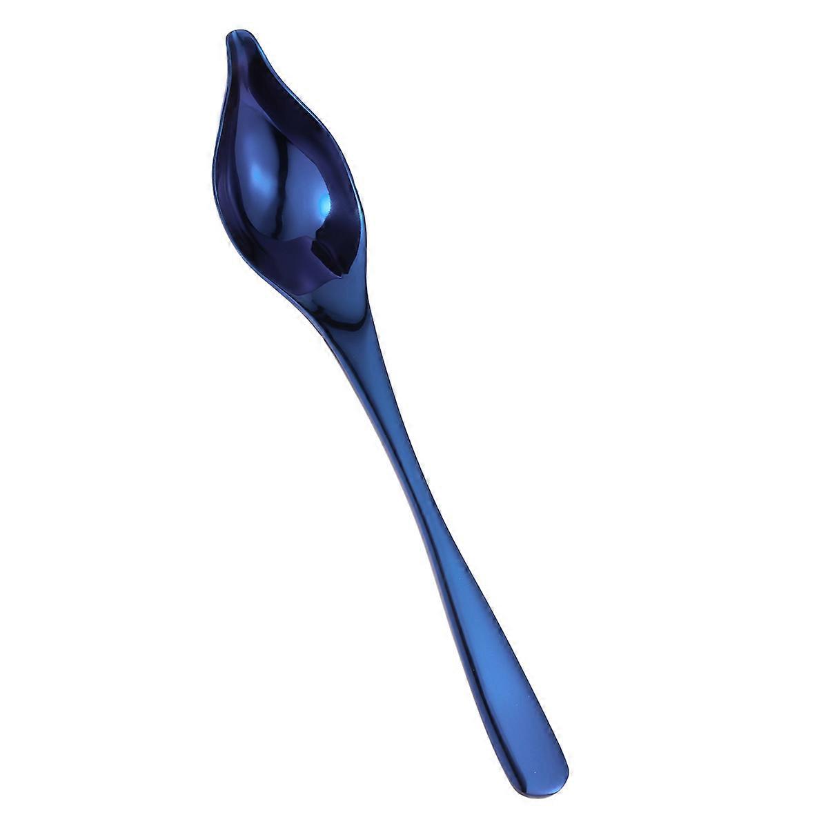 Blue Stainless Steel Spice Spoon with Pointed Scoop for Sauces, Condiments, Home, Kitchen, Restaurant Use