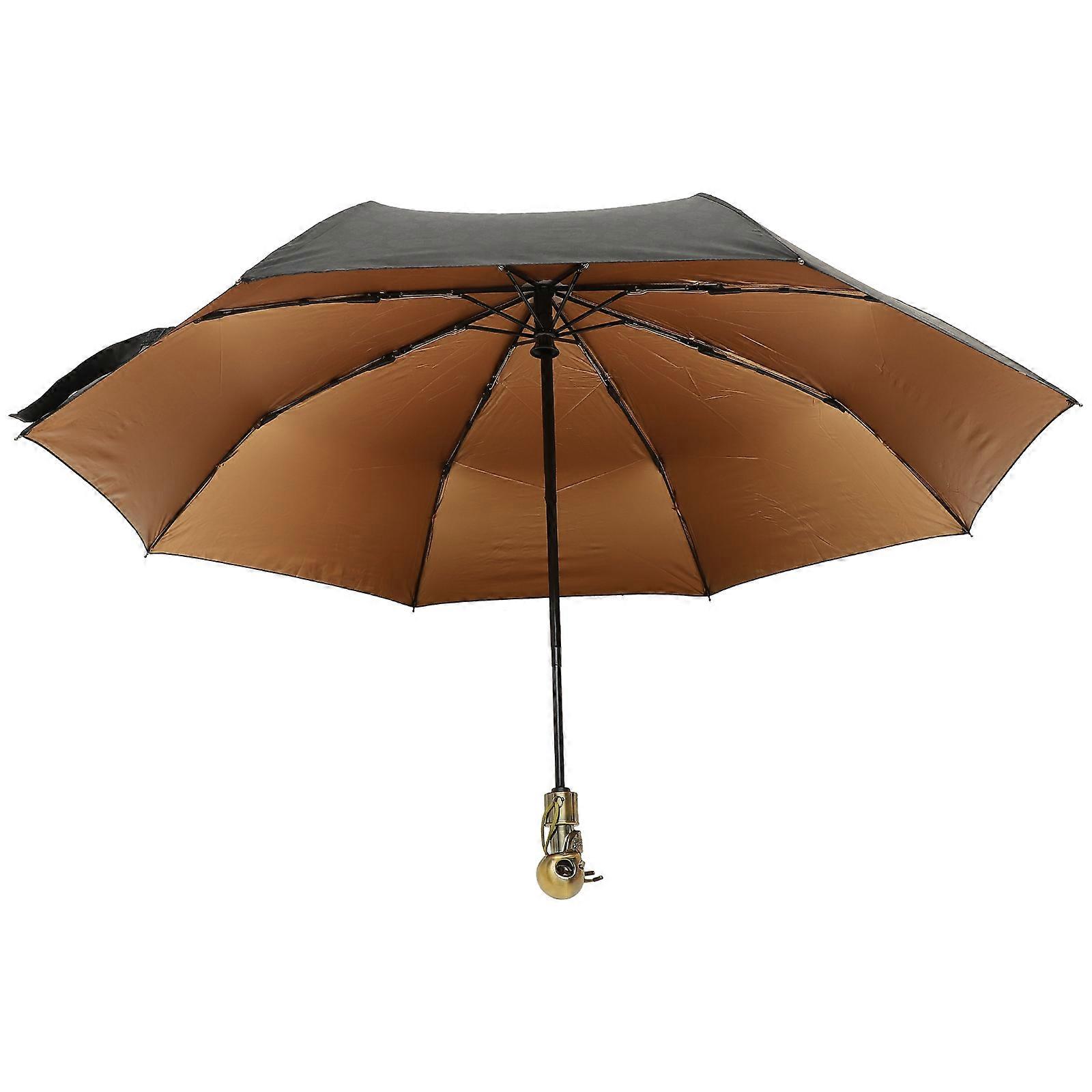Portable Folding Umbrella with Skull Handle – UV Protective, Lightweight Travel Umbrella for Outdoor Use – Stylish and Practical Design