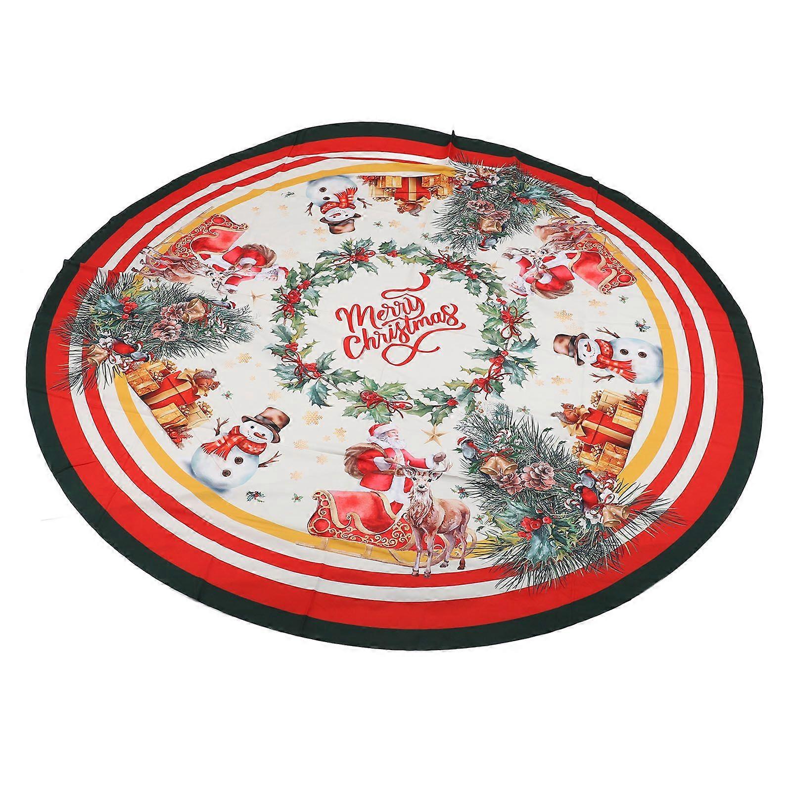 Nejnovější model vánočního ubrusu 60 palců, kulatý polyester, odolný proti vyblednutí, rok výroby 2025