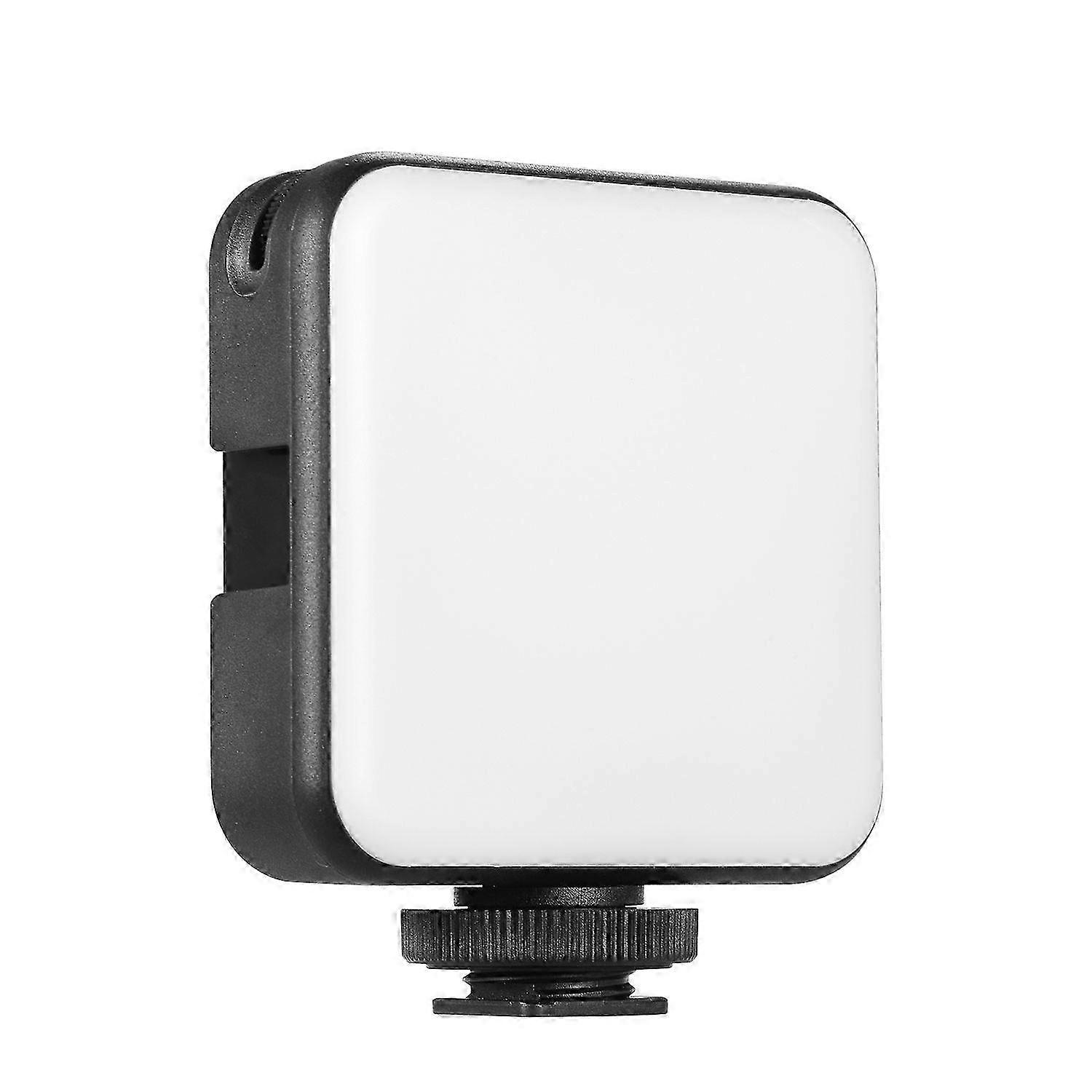 Andoer W64 Mini Bi-color Vlog LED Light 2500K-6500K Dimmable 6W Built-in Rechargeable Battery with 3 Cold Shoe Mounts Compatible with Canon Nikon Sony