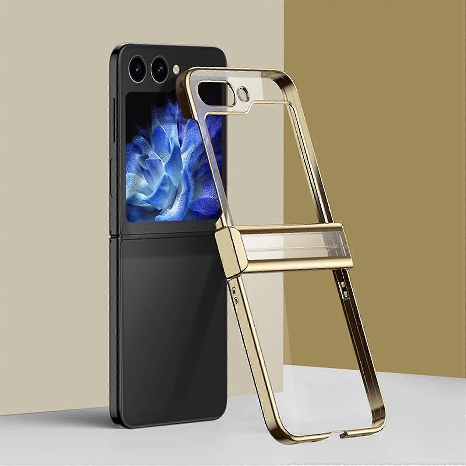 for Samsung Galaxy Z Flip 6 Case Electroplating Transparent Shockproof Protective Case, Simple and A