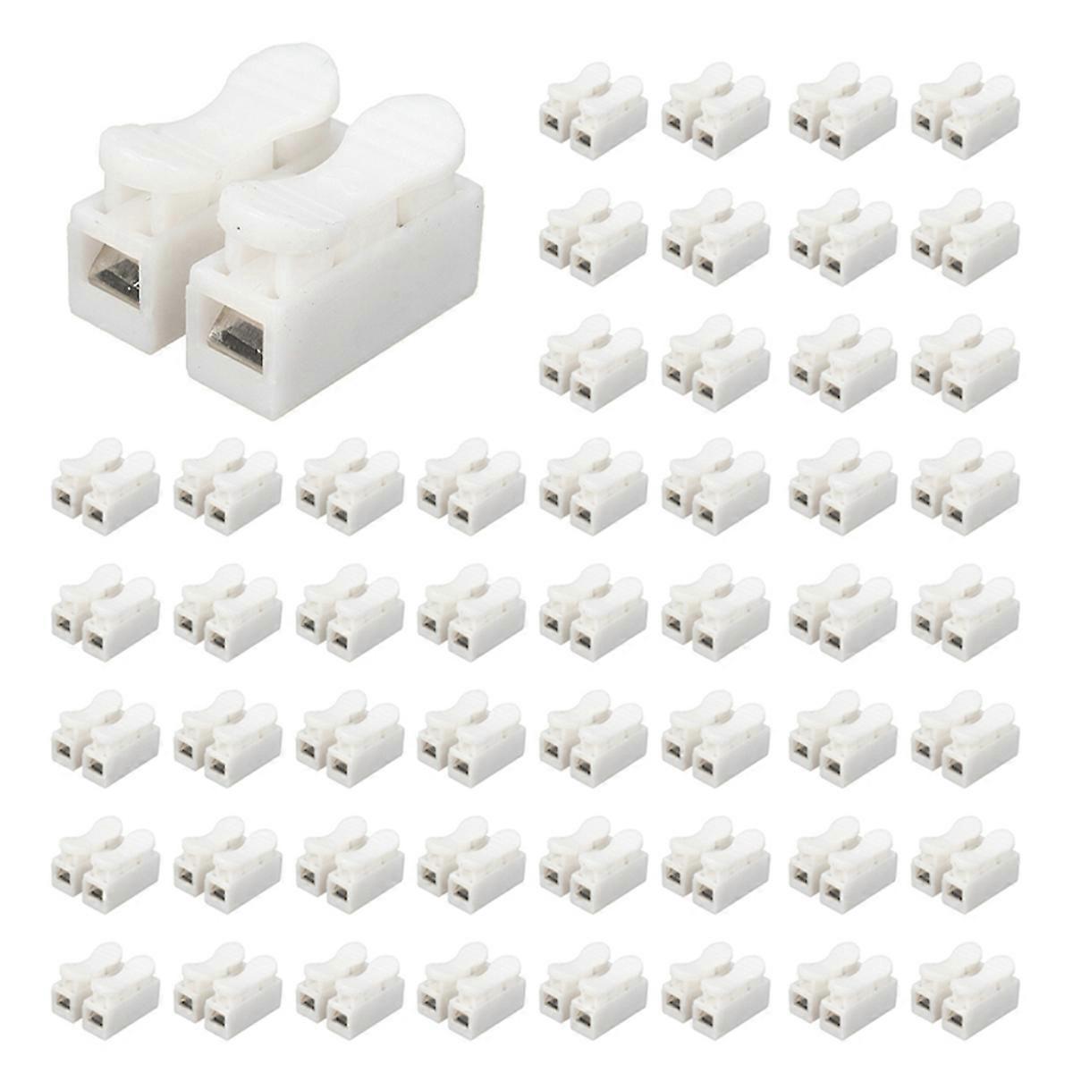 100Pcs Plastic 2 Pin Quick Cable Connector Wiring Terminal 10A 250V