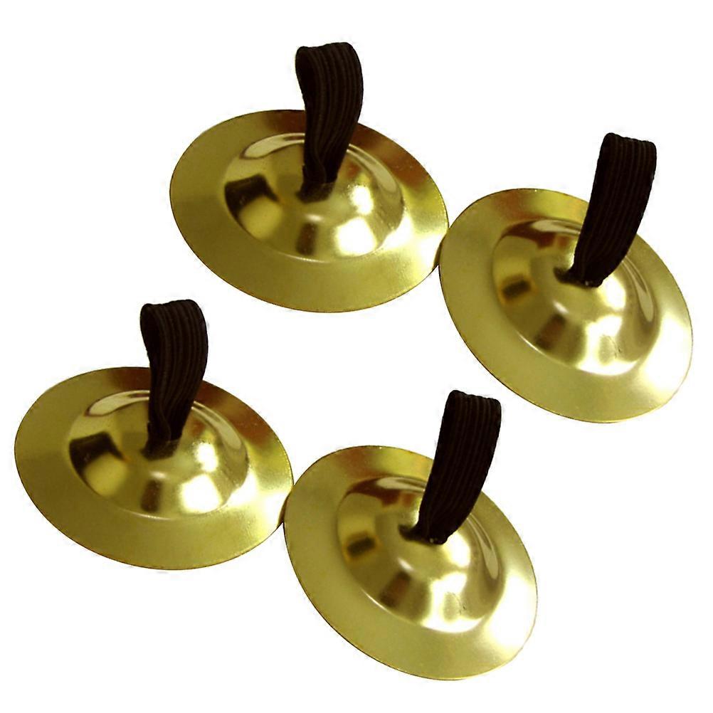4pcs Finger Cymbals for Creative Percussion, Ideal for Dance, Music Education, Classroom Activities and Parties – Easy to Use with Strap Included