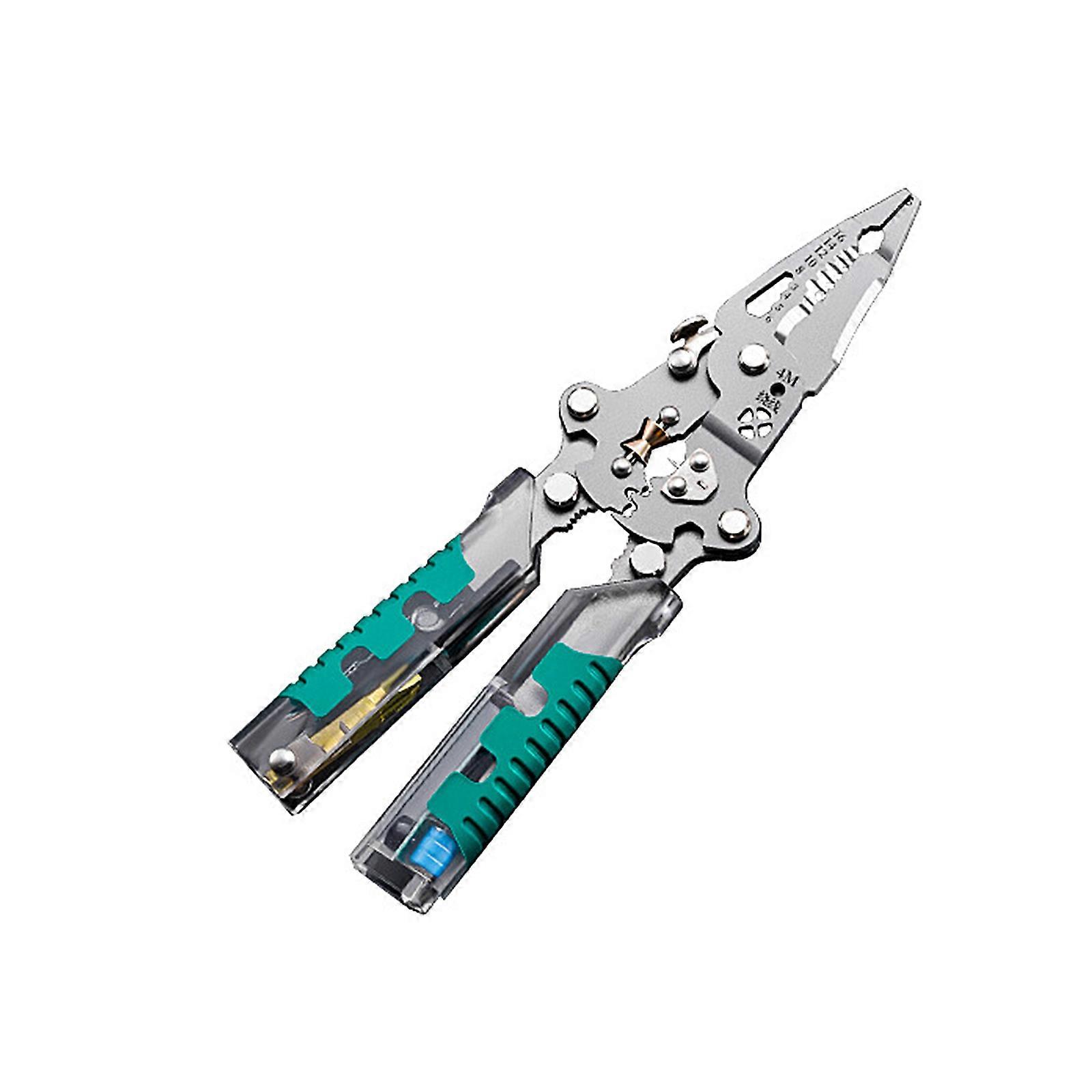 Ergonomic Folding Electrician Wire Stripper Feature Voltage Testing Function Wire Stripping Capability Screwdriver Tool Multicolor