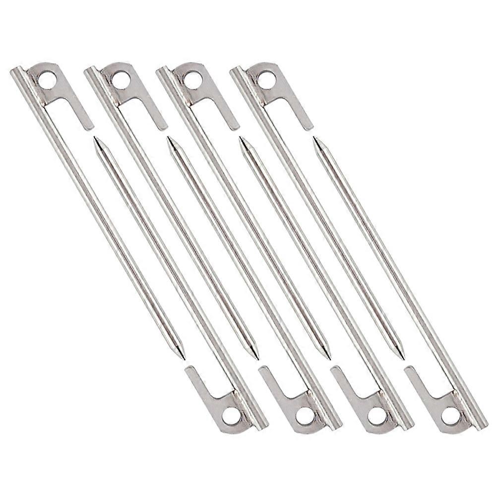 8 Pcs Stainless Steel Tent Stakes for Outdoor Camping Portable and Lightweight Silver