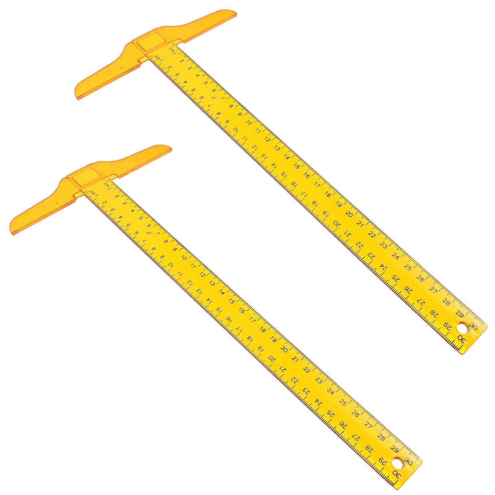 T Rulers Clear Measuring Art Supplies Diy Sewing Tool For Cutting 2Pcs