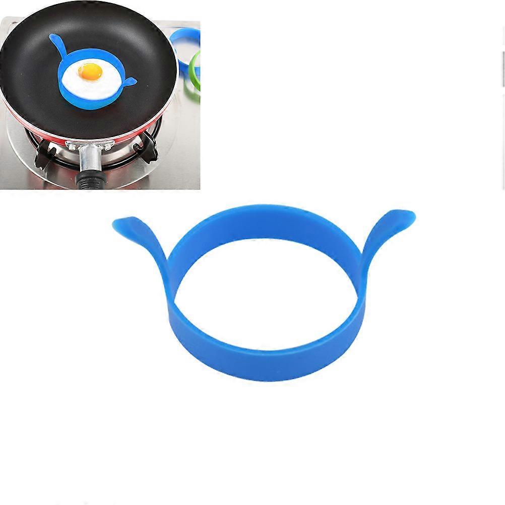 Nonstick Silicone Egg Ring Mold For Kitchen Tools Cooking Fried Eggs Blue 4.9×3.3×1.8in 1Pack