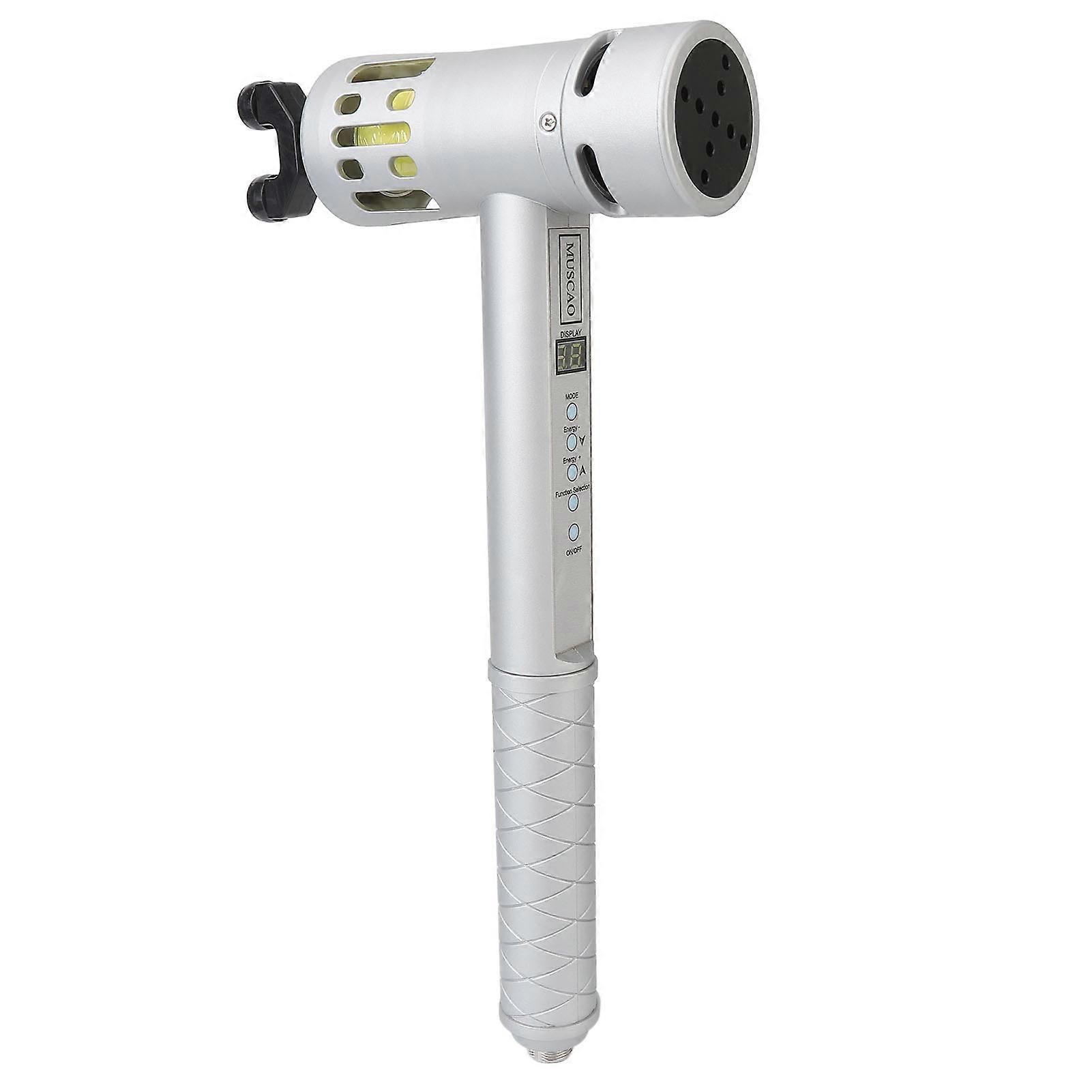 3 In 1 Extracorporeal Shockwave Machine 650nm Red LED Reduce Soreness Physical Shockwave Device Silver 100‑240V EU Plug