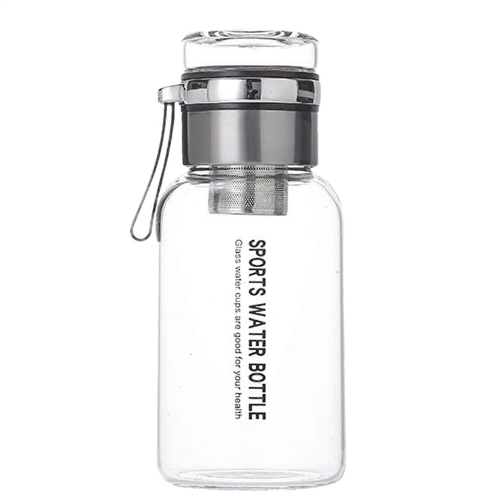 Glass Water Bottle 750ml Clear With Tea Cutter Infuser, Reusable For Work Gym School Travel Daily Hydration