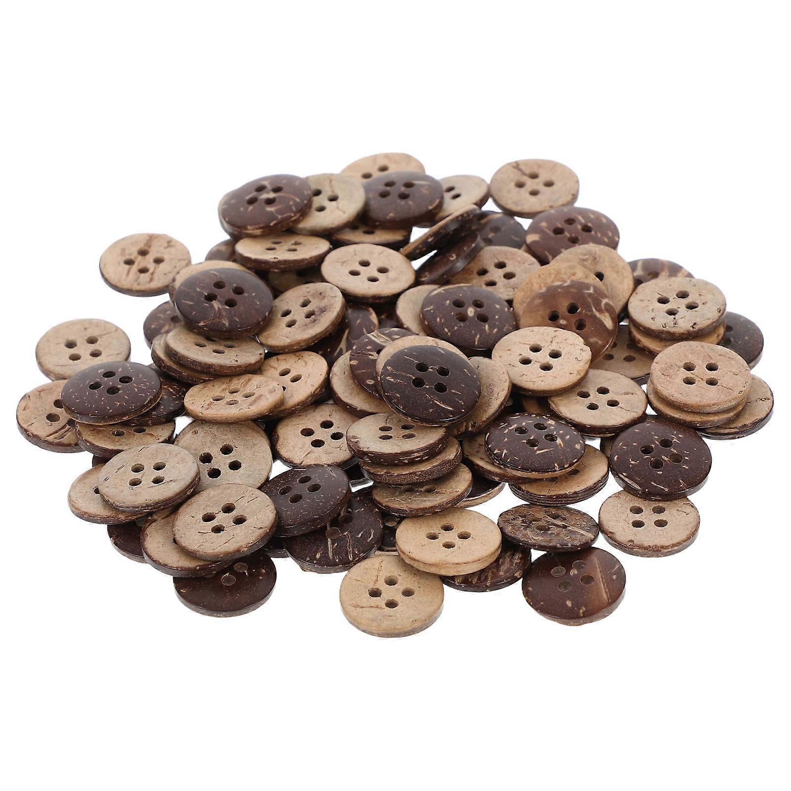 Vintage Colored Printed Buttons Round Raised Pattern Diy Sewing Accessories 100Set