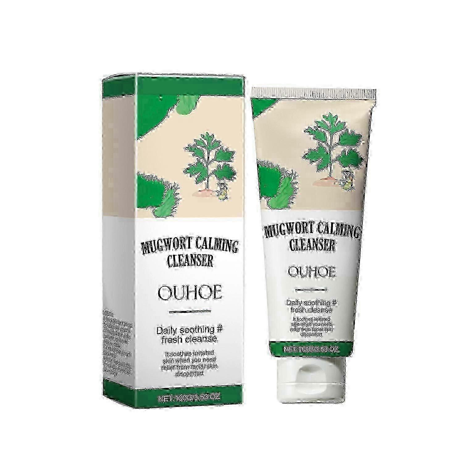 OUHOE Mugwort Calming Cleanser, Hydrating And Moisturizing Deep Clear Pores Balance Oil Moisturizing