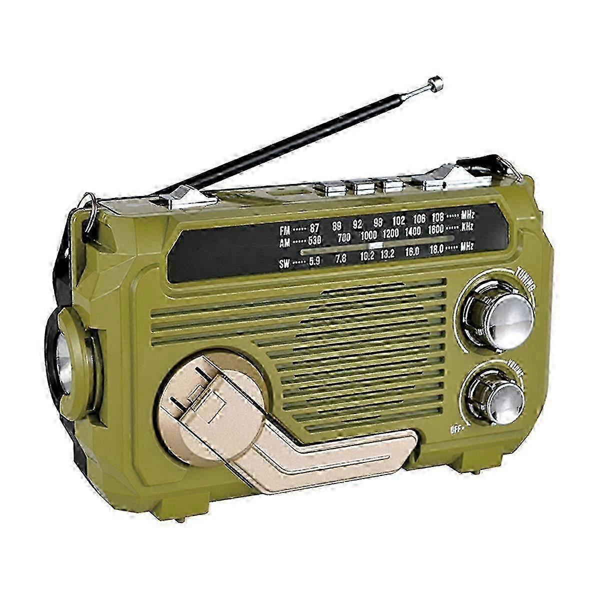 Multifunction Bluetooth Card MP3 Player with Radio, Hand Crank & Solar Charging - Three-Band Emergency Power Generator