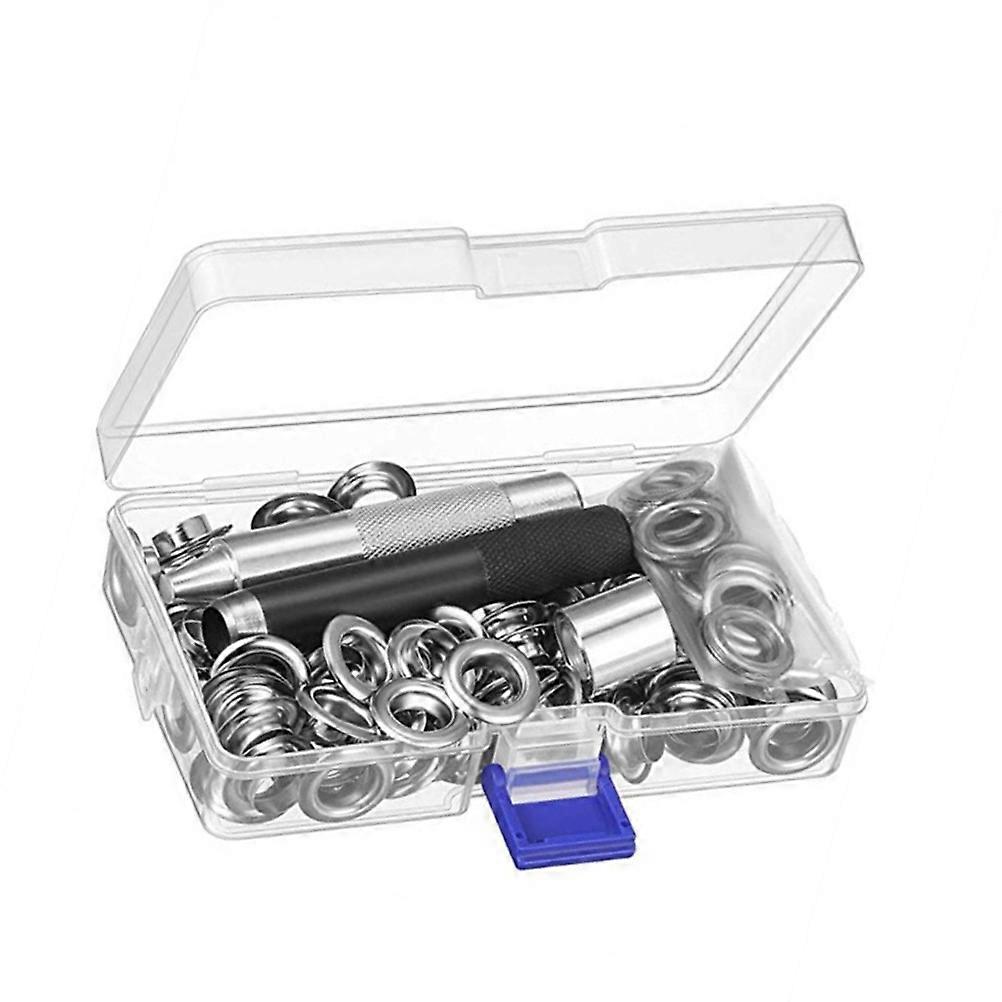 Sneaker Eyelets Metal Grommet Kit Silver for Crafts DIY Projects 12mm 100Pcs