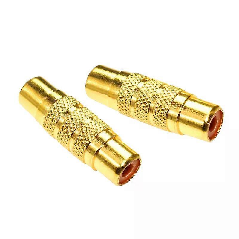 זהב מצופה RCA מחבר נקבה לנקבה מצמד לאודיו וידאו מצטרף חבית מתאם AV תקע מתכת רמקול