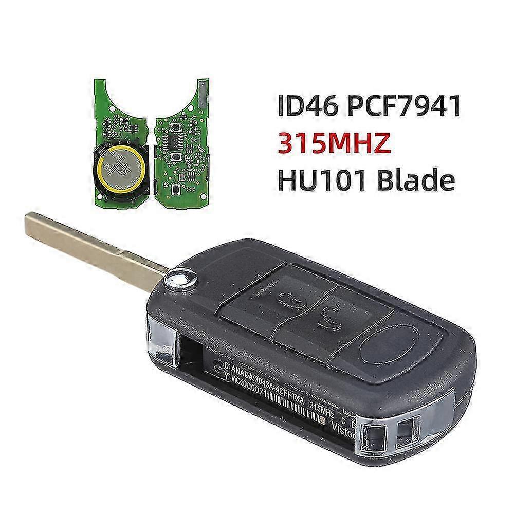 3 Button Folding Car Remote Key Control 315/433mhz For Land Rover Range Rover Sport Discovery 3 Hu101 Id46 Pcf7941 Chip Edition 0715