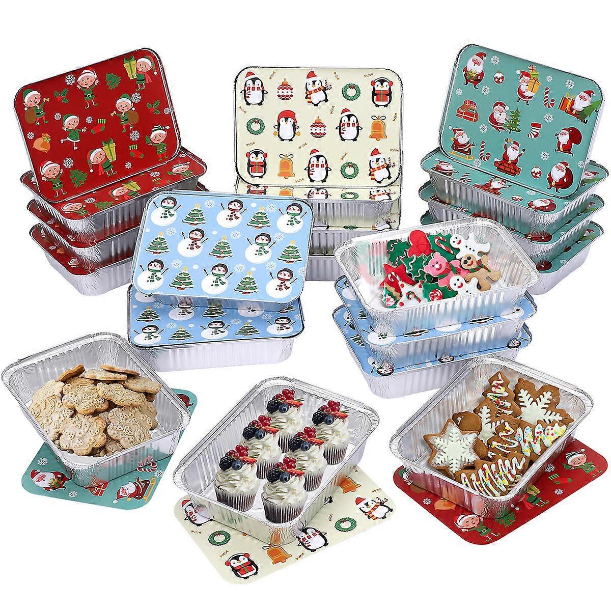 Holiday Foil Pans with Lids Hemoton Rectangular Aluminum Containers Temperature Resistant up to 660 ℃ 20Pack