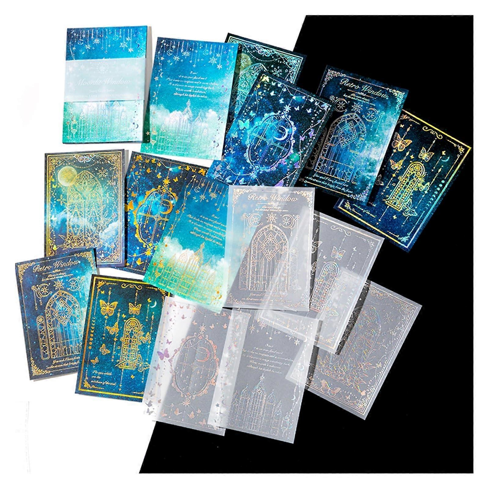 Vintage Aesthetic Scrapbook Kit 15 Pieces Decorative Paper Craft Materials Handmade Journal Supplies for DIY Projects