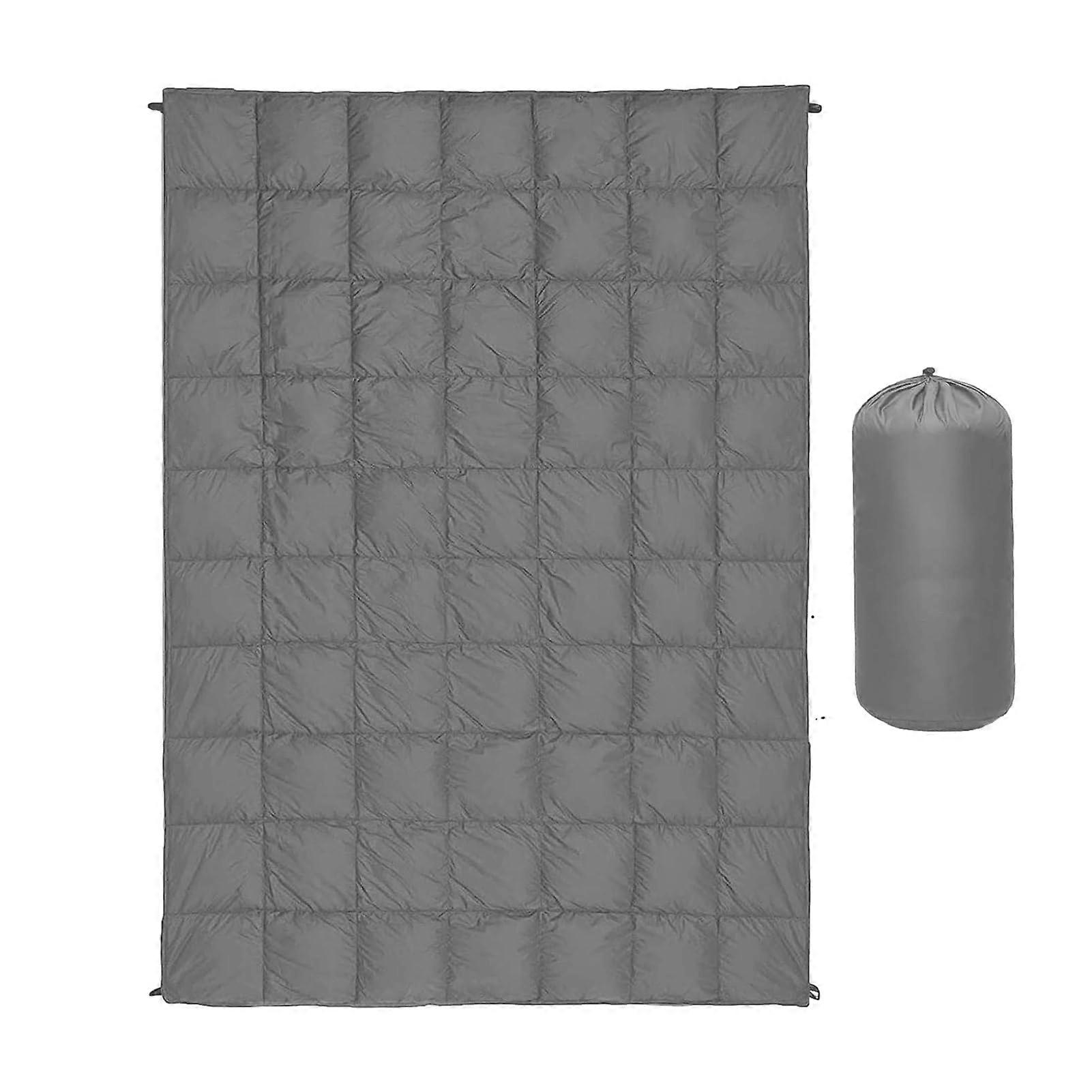 Down Camping Blanket Waterproof Blanket For Hammock Grey Lightweight All-Season Puffy Down With Zip Packable