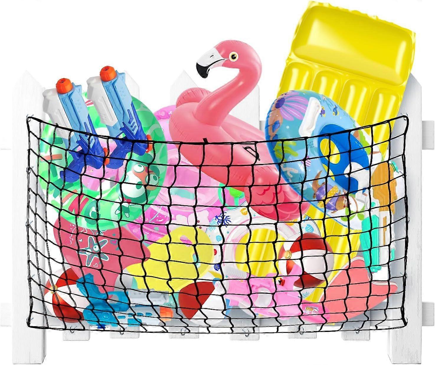 Elastic Pool Storage Net - Heavy - Duty Outdoor Organizer for Noodles, Floats, Rings & Toys