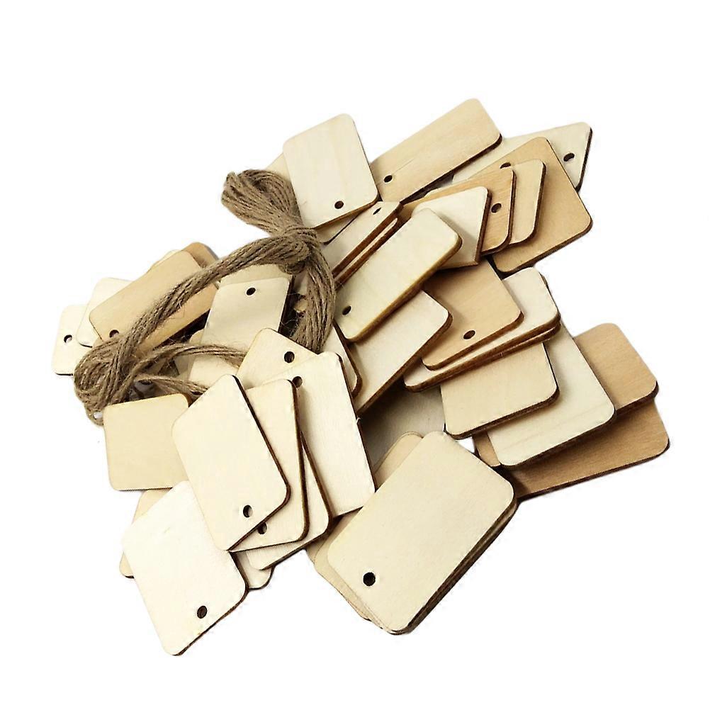 Light Yellow Synthetic Wood Pieces for DIY Craft Projects Smooth Surface Ideal for Painting and Marking 50 Pcs