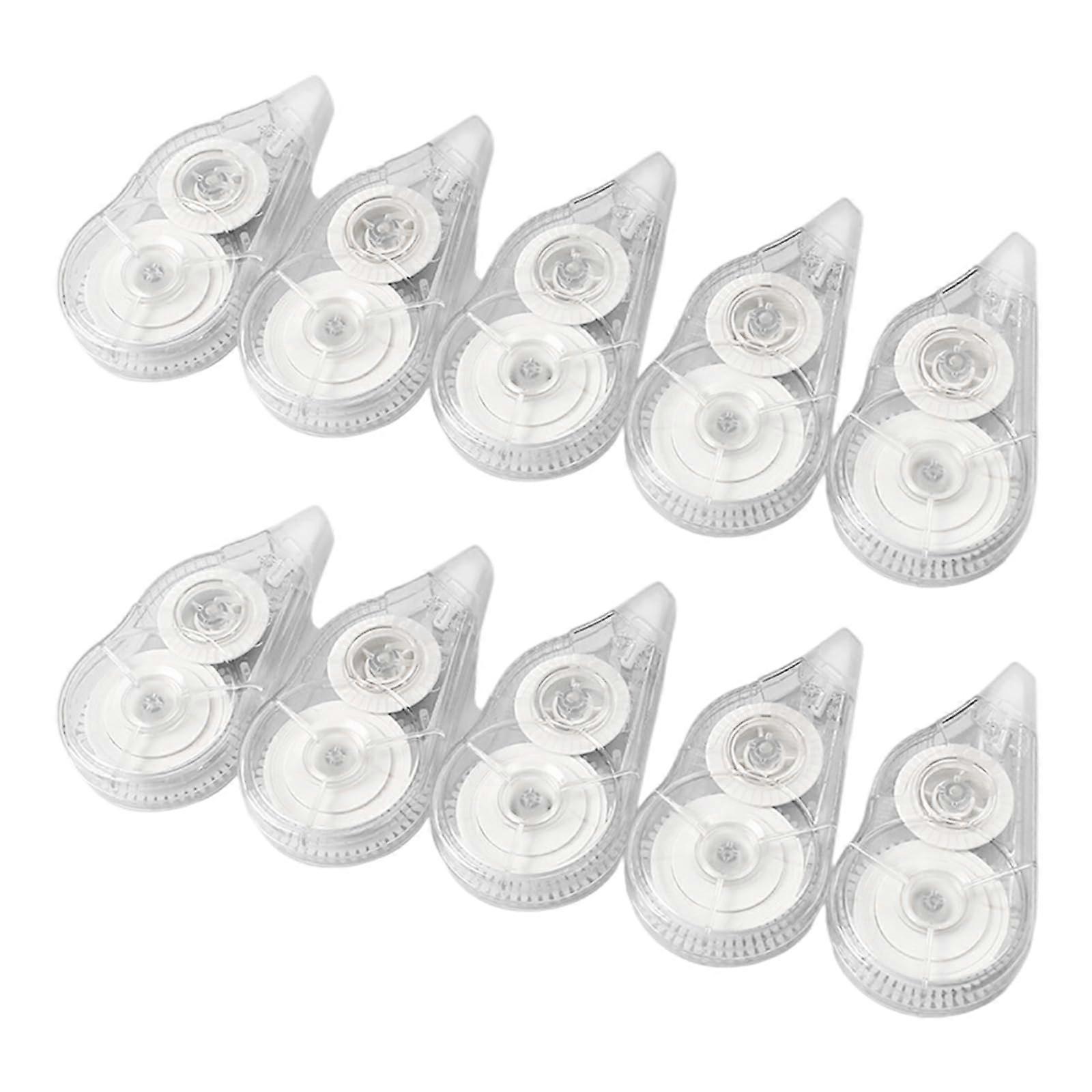 White Out Correction Tape - 10 Pack, 80 m Total, 8 m x 5 mm Strips, Notebook and School Office Use