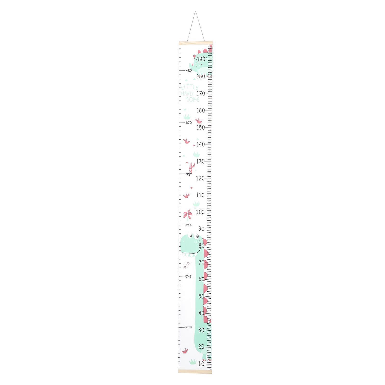 Dinosaur Height Chart Canvas Wall Hanging Growth Ruler Durable Room Decor for Nursery Playroom and Classroom