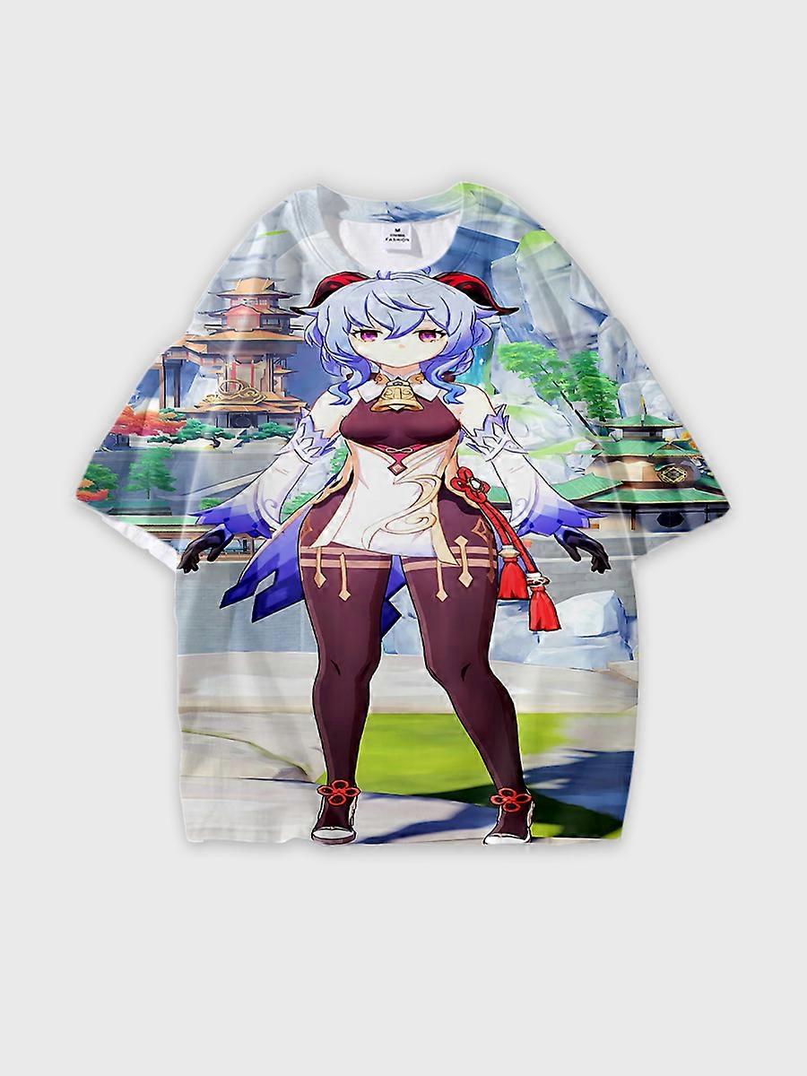 T-shirt round neck Role Pattern loose short sleeve C1248